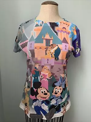 Disney Diamond Celebration Mickey Mouse Shirt Wrap Around Graphic Med Rhinestone • $16