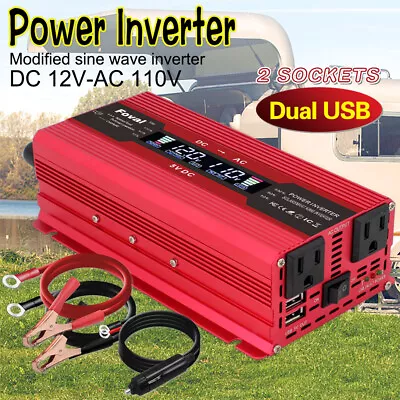 800W/2000W Power Inverter Car Converter Charge 12V To 110V 120V Travel Trip • $49.99