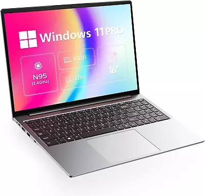  Laptop 16 Inch Windows 11 Pro Vocbook 16 Intel 12Th Gen N95 Up To 3.4Ghz 16 • $432.39