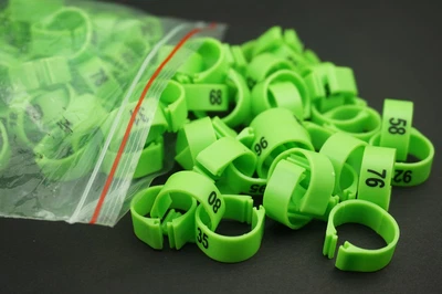 £9.59 • Buy 14MM Dia Green 001-100 Numbered Chicken Leg Bands Duck Chicken Goose Rings 100PC