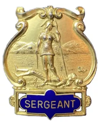 $1200 • Buy Norfolk, Va, Policeman Sergeant Hat Shield Sic Semper Tyrannis Obsolete Vintage