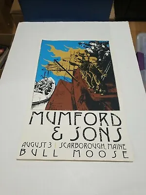 Mumford & Sons Bull Moose August Scarborough Maine Framed Screen Print PosterB11 • $31.95