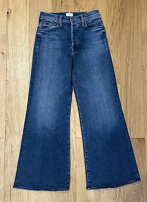 MOTHER The Tomcat Roller Wide Leg 70s High Rise Women Size 27 Blue Stretch Jeans • $127.50