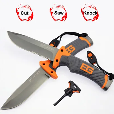 Military Fixed Blade Knife Camping Hunting Tactical Survival Kit W/ Fire Starter • $7.99