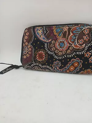 Vera Bradley Personal Travel Organizer Wallet Capri Black Pattern • $9