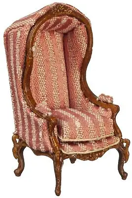 Dollhouse Dark Pink Medieval Porter Chair 1:24 Half Inch JBM Hall Furniture • $124.99