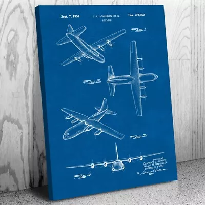 C-130 Hercules Patent Canvas Print Airplane Blueprint Pilot Gift Aviator Gift • $79.95