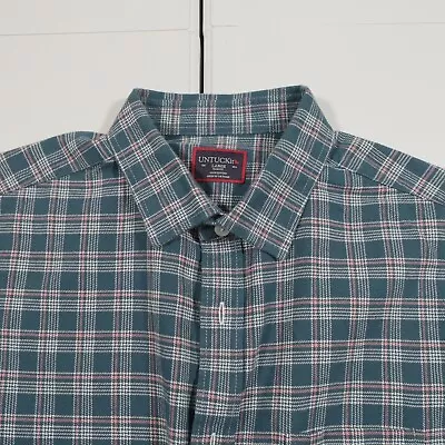 Mens Untickit Long Sleeve Plaid Flannel Button Up Shirt Size Large L Blue • $15