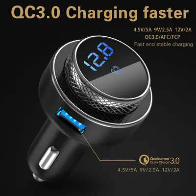 Bluetooth 5.0 Wireless Car FM Transmitter MP3 Player Radio 2 USB Charger Adapter • £12.80