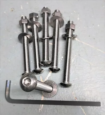 In-ground Pool Ladder Bolt Kit: S/s 3/8 -16 X 3-1/2  Long 6 Pcs Plastic Tread • $25.90