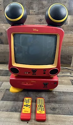 Disney Mickey Mouse 13  Color  TV Television W/Speaker Ears And DVD Player • $225