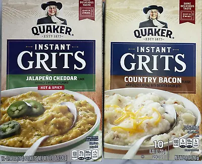 Quaker Instant Grits Bacon 9.8 Oz  Quaker Instant Grits Jalapeno Cheddar • £13.66