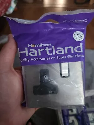 Hamilton Hartland Single Socket 13A 240V Satin Steel/Black 1gang Double Pole • £5.50