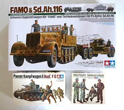 Tamiya Japan Wwii German Famo Heavy Half-track + Tank Model & Figures 1/35 (new) • $199