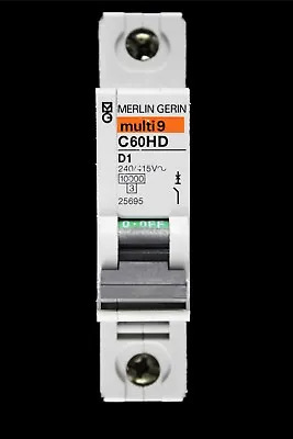 MERLIN GERIN 1 AMP CURVE D 10kA MCB CIRCUIT BREAKER C60HD 25695 • £6.49