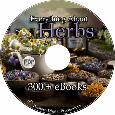 300+ EBooks Herbal Natural Medicinal Remedies Healing Plants Culinary Herbs • $9.99