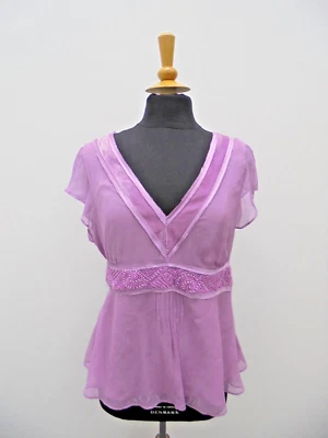 £4.99 • Buy M&S Limited Collection Antique Rose Silk Embellished Blouse Ladies Size 20 BNWT