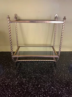 VTG 70s Mid Century Modern Brass Glass Shelf • $39