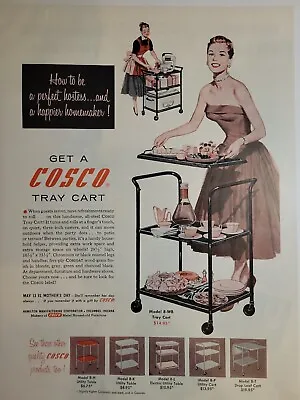 $9.99 • Buy 1956 Cosco Serving Tray Cart  Vintage Mid Century Furniture Ad