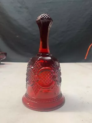 Vintage Ruby Red Glass Bell 7  Tall 3.5  Base • $4.99