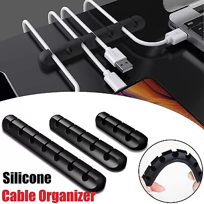 USB Charge Cable Holder Desk Organizer Best Cable Silicone Clips Cord Management • $18.49