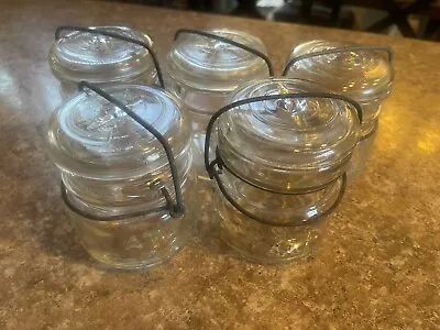 Set Of 5 Atlas E-Z Seal 8 Oz Canning Jars • $10