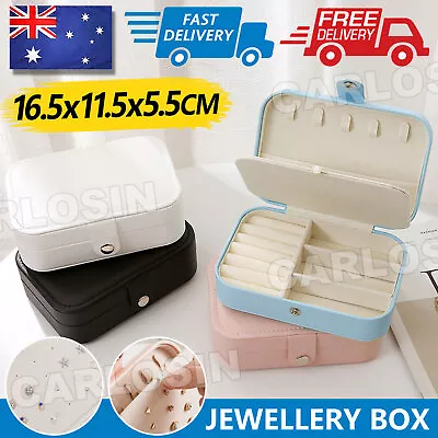 Travel Jewellery Box Organizer Leather Ornaments Jewelry Case Storage Portable • $12.85