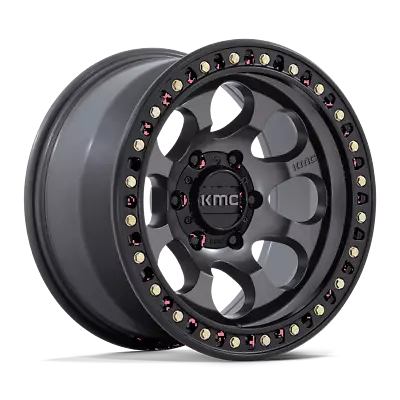 KMC KM550 Riot SBL 18X9 +18 Anthracite & Black Lip Wheel 6X139.7 6X5.5 (QTY 1) • $370