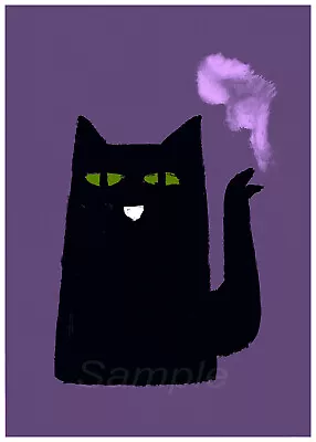 Bc02 Black Cat Coffee Advertising A3 Poster Print • £6.50