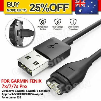 $6.45 • Buy USB Charger Charging Dock Cable For Garmin Fenix 7 6 5 Vivoactive 4 3 Forerunner