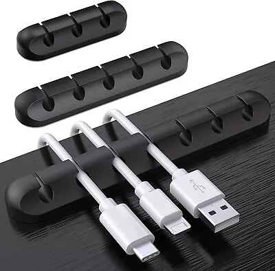 Cable Holder Clips Cable Management Cord Organizer Clips Silicone Self Adhesive • £6.45