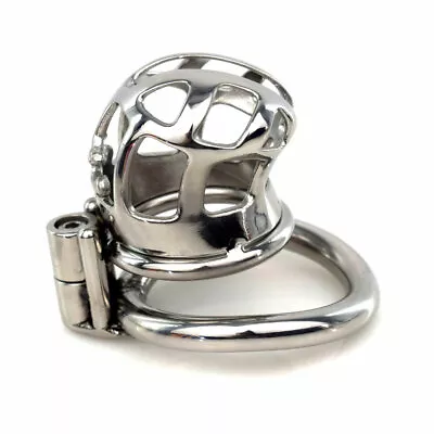 Chastity Men Device Super Cage Metal Locking Belt CC414 Stainless Steel • $22.89