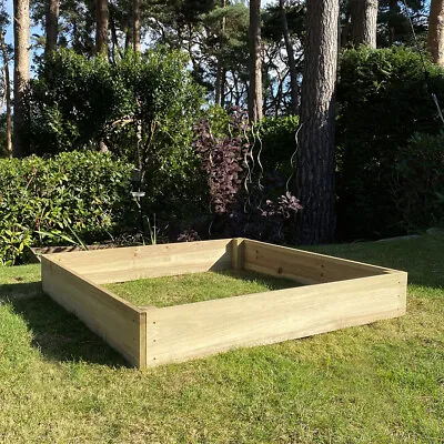 Wooden Raised Bed Vegetable Flower Garden Planter (122 X 122 X 18cm) • £41.99