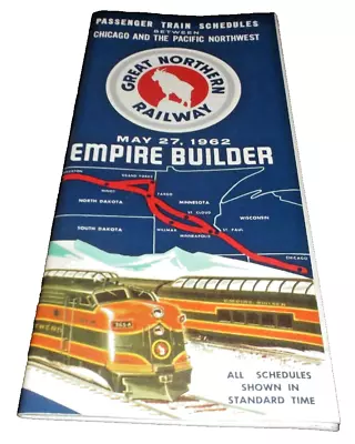 May 1962 Great Northern Empire Builder Western Star Public Timetable • $42.82