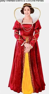 Tudor Style Queen Elisabeth 1 Costume With Headpiece  Long Dress  • £25