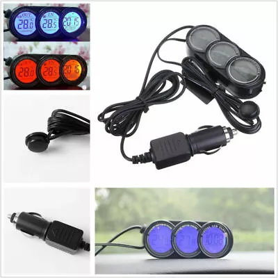 £17.98 • Buy Orange/Blue LED Cars Interior Digital Removable Clock Inside Outside Thermometer