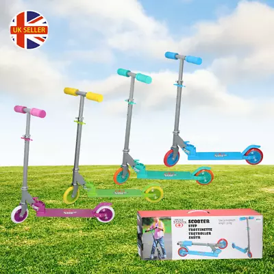 Kids Scooter Pro 2 Wheels Foldable Tilt Lean Boys Girls Child Kick Push Scooter • £20.88