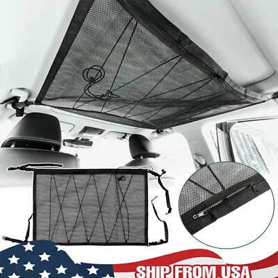 35  X 26  Car Ceiling Mesh Storage Bag Roof Cargo Net Bag Organizer Universal • $15.59