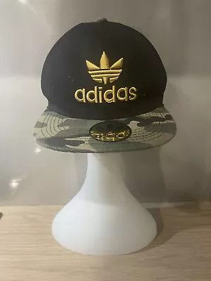 Adidas Genuine Black Camouflage Snap Back Cap Pre Owned VGC FREE POST • £18.53