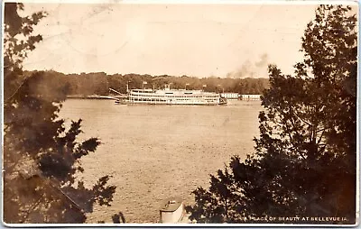 RPPC Riverboat On Mississippi River Bellevue Iowa- 1914 Photo Postcard • $29.99