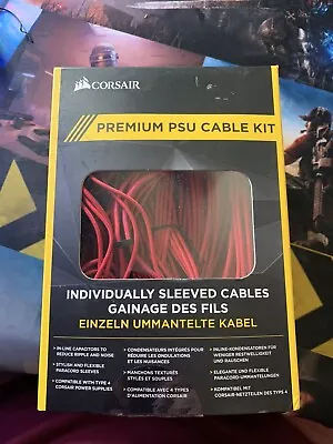 Corsair Premium Individually Sleeved PSU Cables Starter Kit Type4 Gen4 Red Me • £37
