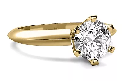 6 Prong Solitaire 1.21 Carat F VS1 Round Cut Lab Grown Diamond Engagement Ring • $1850