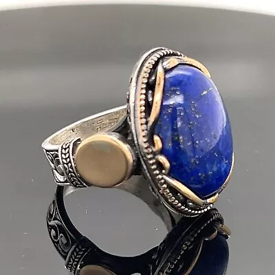 Natural Lapis Lazuli Ring Turkısh Handmade Silver Lapis 925k Silver Ring • $75