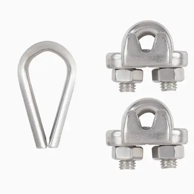 National Hardware 1/4  Stainless Steel Cable Clamp Kit N100-345 • $12.92