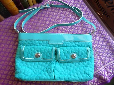 Vera Bradly Pre-owned Bright Turquiose Teal Blue Quilted Purse Strap/zipper • $18