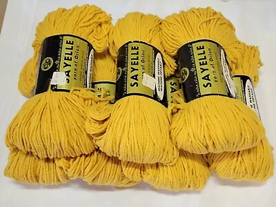 Vintage Orlon Sayelle Yarn Lot Of 7 Skeins 526 LT GOLD 4oz - Same Dye Lot USA  • $45