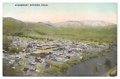 Steamboat Springs Colorado CO Vintage Postcard Bird's Eye View Unposted • $6.95