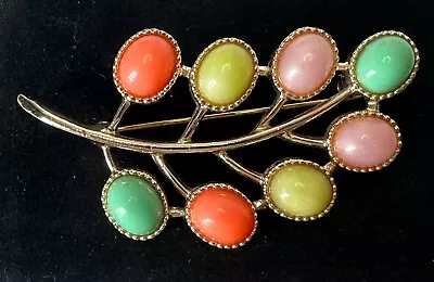 Signed SARAH COVENTRY Multi Stone Leaf Floral Vintage Brooch Jewelry Lot Y • $3.25