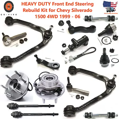 $349.99 • Buy HEAVY DUTY Front End Steering Rebuild Kit For Chevy Silverado 1500 4WD 1999 - 06