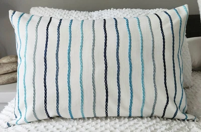 Handmade Fabricut Embroidered Stripe Cushion Cover 60x40  NEW • $30